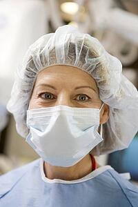 Portrait Of Surgeon In Surgical Scrubs