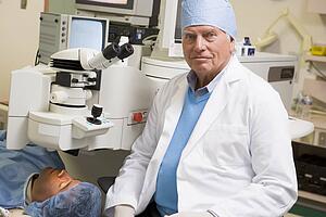 Doctor And Patient About To Undergo Eye Exam