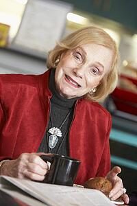Senior woman drinking tea