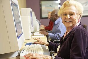 Senior woman using computer