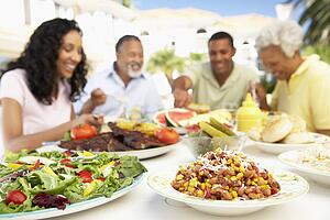 Family Eating An Al Fresco Meal