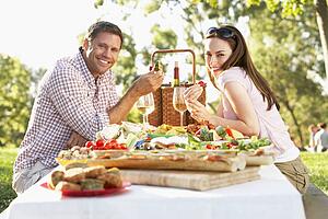 Couple Eating An Al Fresco Meal