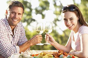 Couple Eating An Al Fresco Meal