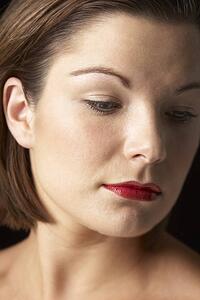 Portrait Of Young Woman With Red Lipstick