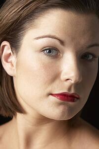 Portrait Of Young Woman With Red Lipstick
