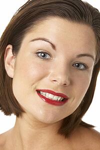 Portrait Of Young Woman With Red Lipstick