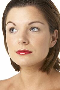 Portrait Of Young Woman With Red Lipstick