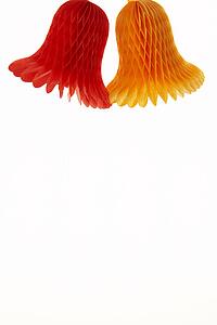 Paper Christmas Decorations Against White Background