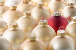 Selection Of Red And Gold Christmas Decorations