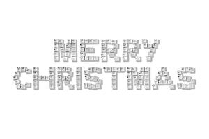 Silver Gift Boxes Spelling Merry Christmas Against White Background