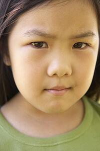 Portrait Of Girl Frowning