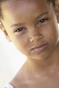 Portrait Of Girl Looking Angry