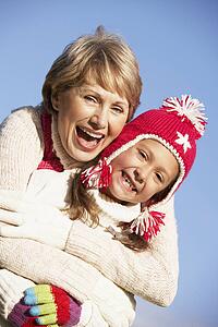 Grandmother Hugging Her Granddaughter