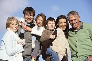 Portrait Of Family In The Park
