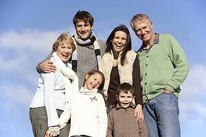 Portrait Of Family In The Park