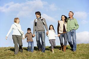 Family Walking In The Park