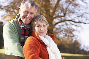 Portrait Of Senior Couple Hugging