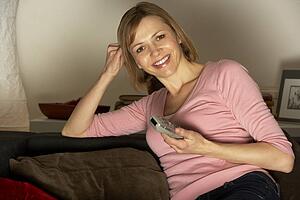 Woman Relaxing Watching Television