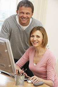 Couple Using Computer