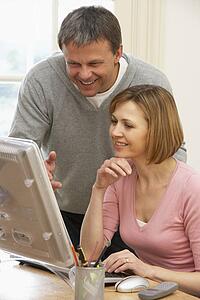 Couple Using Computer