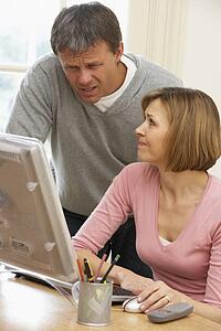 Couple Using Computer