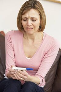 Woman Waiting For Pregnancy Test