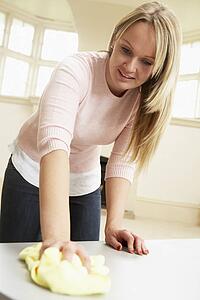 Young Woman Doing Housework