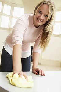 Young Woman Doing Housework