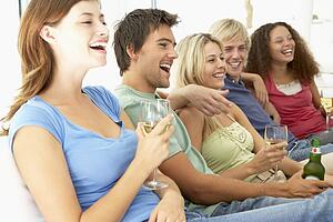 Friends Watching Television Together