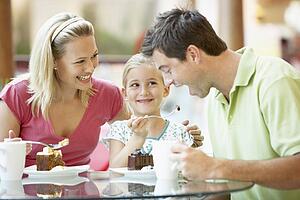 Family Having Lunch Together At The Mall