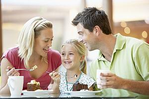 Family Having Lunch Together At The Mall