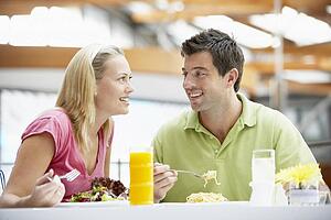 Couple Having Lunch At The Mall