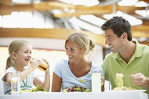Family Having Lunch Together At The Mall