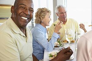 Friends Having Lunch Together At A Restaurant
