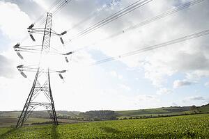 Electricity Pylons In A Paddock