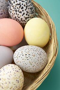 Colorful Eggs In A Basket