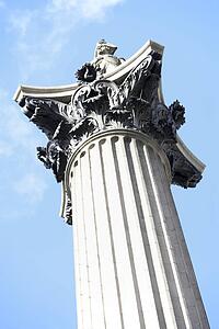 Nelson's Column In Trafalgar Square, London, England