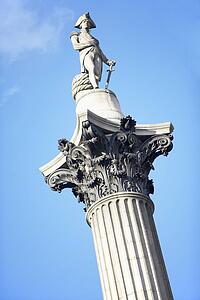 Nelson's Column In Trafalgar Square, London, England