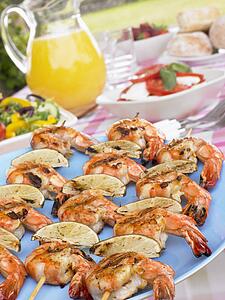 Al Fresco Dining With Prawn Skewers