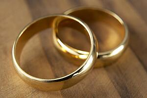 Two Wedding Rings Resting Together