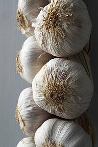 Garlic Cloves Hanging From String