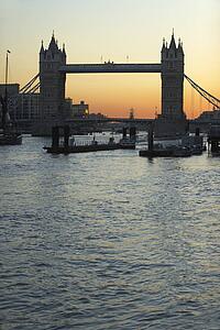 Tower Bridge At Sunset, London, England