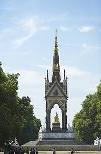 Tourists In Front Of Albert Memorial, London, England