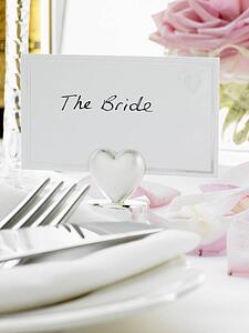 Place Settings For Bride And Groom At Reception