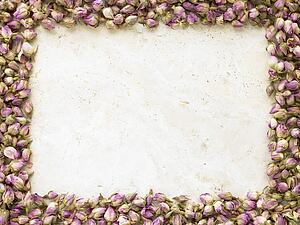 Dried Rose Heads In The Shape Of A Photograph Frame