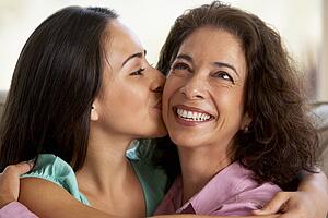 Mother And Daughter Together At Home