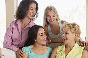 Two Women And Their Teenage Daughters