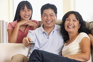 Family Watching Television Together