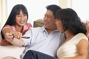 Family Watching Television Together