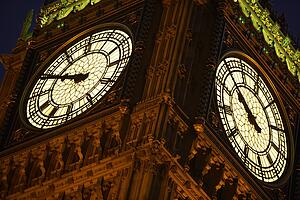 Big Ben Illuminated At Night, London, England